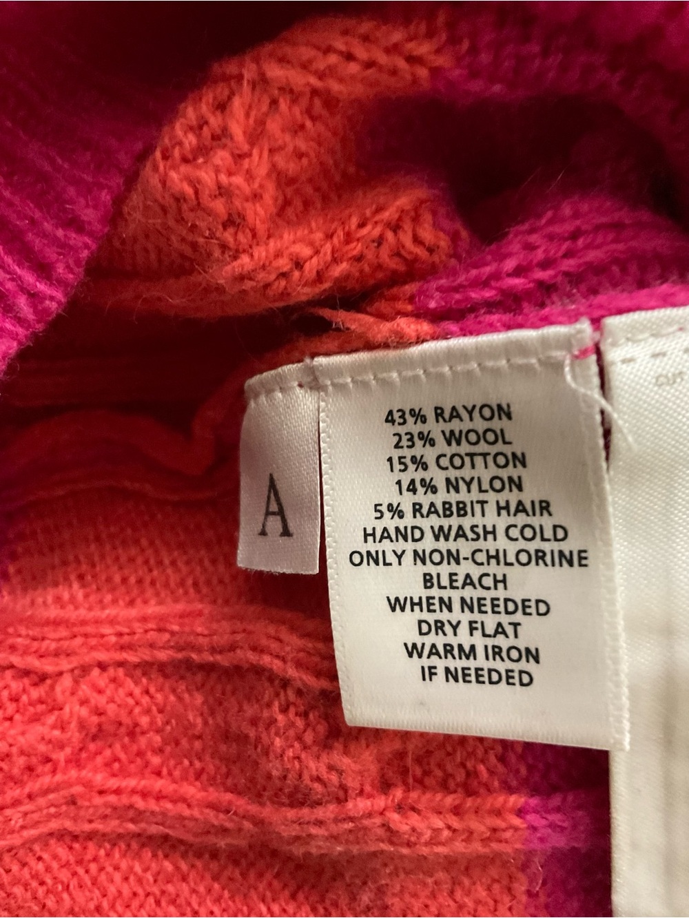 LOFT Women's V-Neck Striped Sweater in Fuchsia and Coral - Picture 4 of 4
